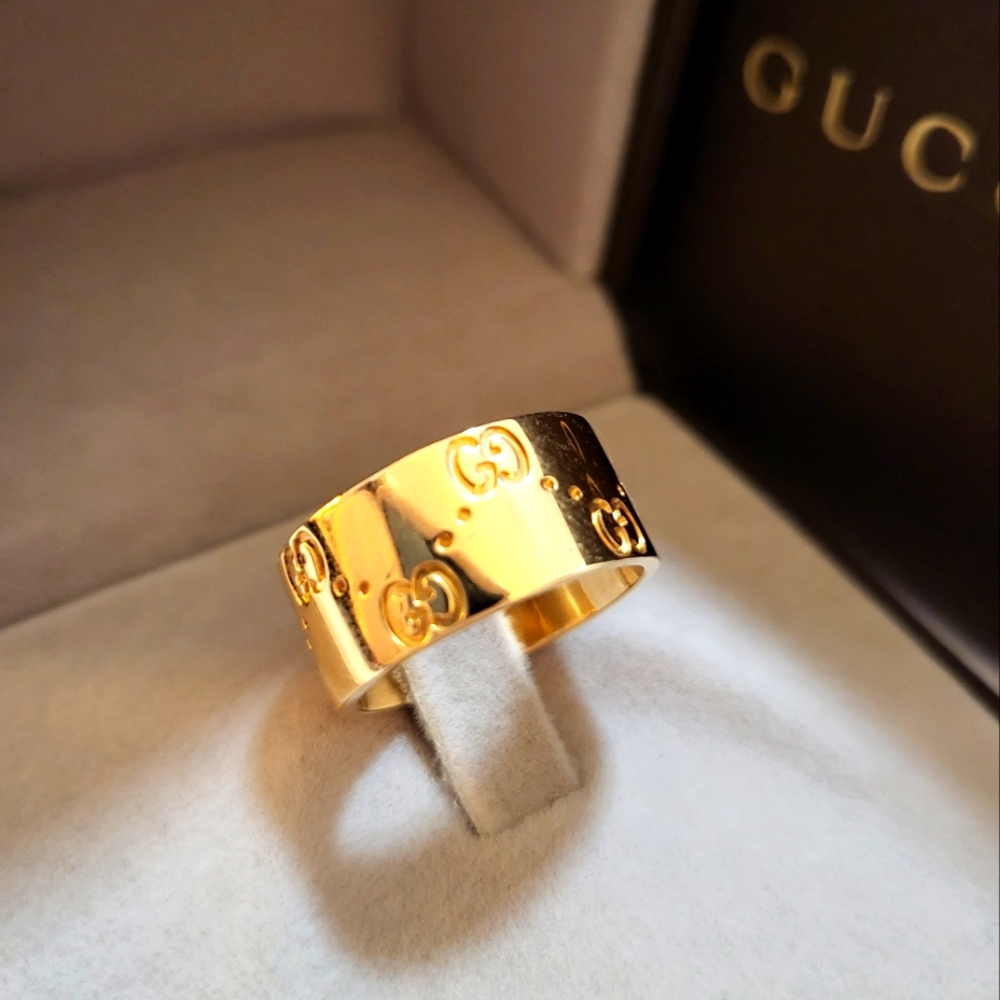 Authentic Gucci Icon Wide Ring in 18K [750] solid yellow gold